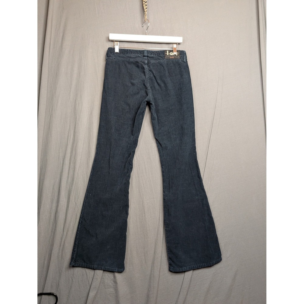 LEI Womens Low Rise Flare Corduroy Pants Dark‎ Blue Y2K Retro Size 7